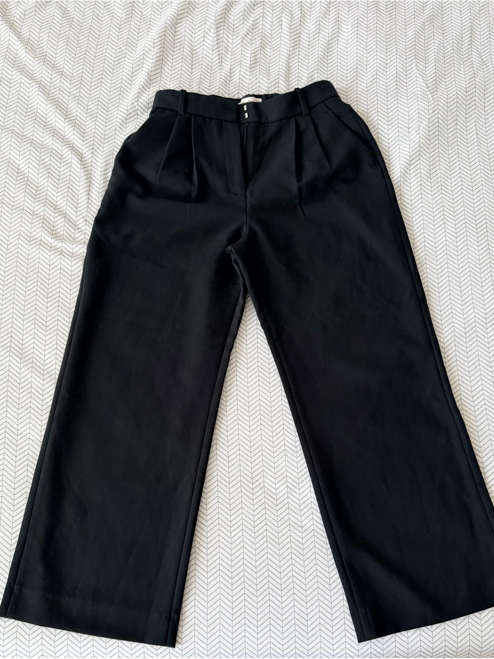 Abercrombie & Fitch Black Wide-Leg Dress Trousers